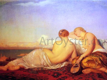 Les Deux Odalisques Contemplant Le Bosphore by Antoine Ernest Hebert - Hand-Painted Oil Painting on Canvas Hot on Sale