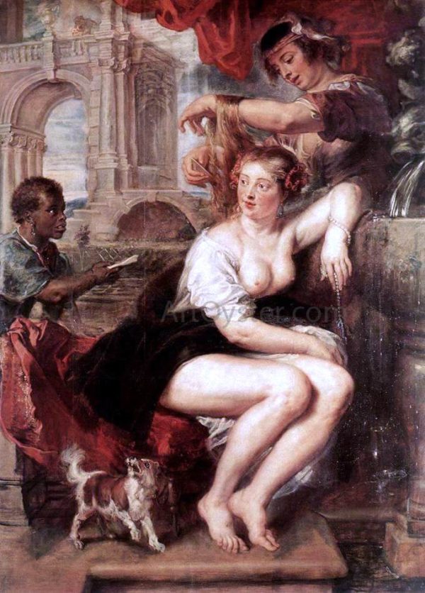 Bathsheba at the Fountain by Peter Paul Rubens - Hand-Painted Oil Painting on Canvas For Sale