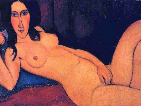 Reclining Nude with Loose Hair by Amedeo Modigliani - Hand-Painted Oil Painting on Canvas For Cheap