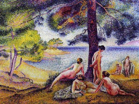 The Shady Beach by Henri Edmond Cross - Hand-Painted Oil Painting on Canvas For Sale