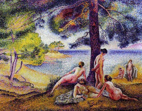 The Shady Beach by Henri Edmond Cross - Hand-Painted Oil Painting on Canvas For Sale