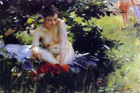 Red Stockings by Anders Zorn - Hand-Painted Oil Painting on Canvas For Cheap