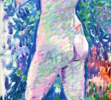 Nude from Behind, Fixing Her Hair by Theo Van Rysselberghe - Hand-Painted Oil Painting on Canvas Supply