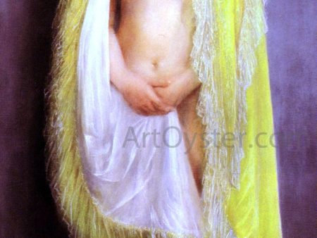 Femme En Deshabillee Verte by Pierre Carrier-Belleuse - Hand-Painted Oil Painting on Canvas For Discount