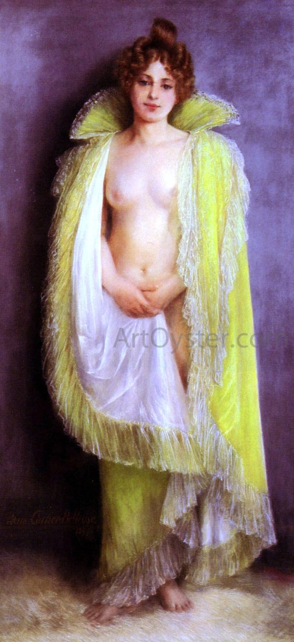 Femme En Deshabillee Verte by Pierre Carrier-Belleuse - Hand-Painted Oil Painting on Canvas For Discount