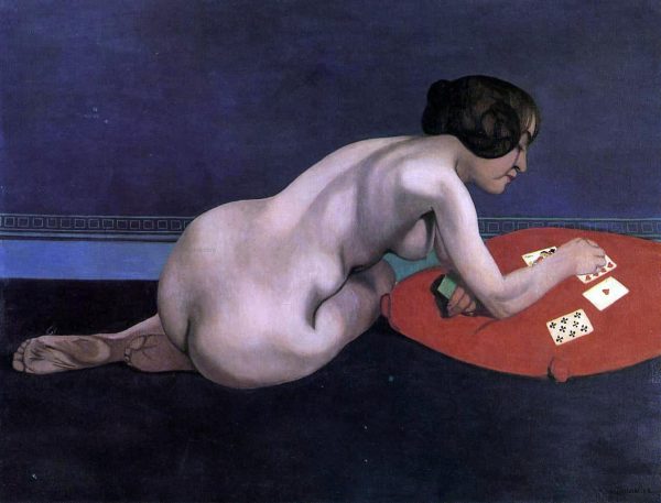 Solitaire (also known as Nude Playing Cards) by Felix Vallotton - Hand-Painted Oil Painting on Canvas Online now