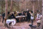 The Orchestra, Biergarten by Wilhelm-Carl-August Zimmer - Hand-Painted Oil Painting on Canvas Cheap