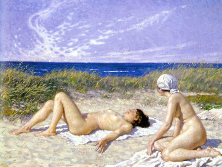 Sunbathing in the Dunes by Paul-Gustave Fischer - Hand-Painted Oil Painting on Canvas Discount