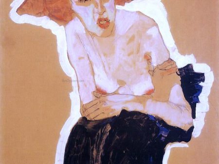 The Scornful Woman by Egon Schiele - Hand-Painted Oil Painting on Canvas For Sale