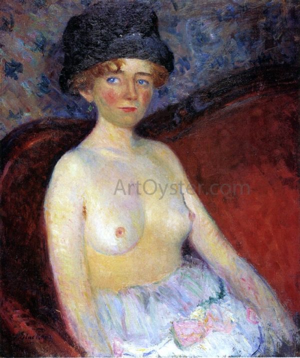 Nude with Hat by William James Glackens - Hand-Painted Oil Painting on Canvas Fashion