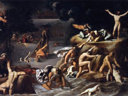 The Flood by Antonio Carracci - Hand-Painted Oil Painting on Canvas For Cheap