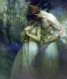 A Spring Night by Alphonse Maria Mucha - Hand-Painted Oil Painting on Canvas Discount