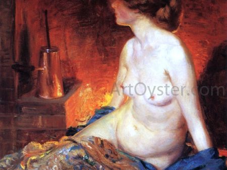 By the Fireside by Guy Orlando Rose - Hand-Painted Oil Painting on Canvas For Cheap