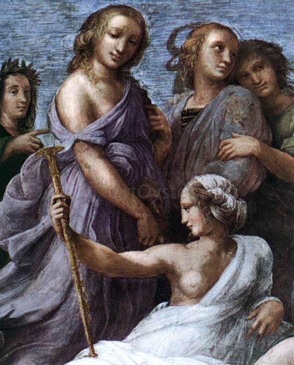 The Parnassus (detail 2) (Stanza della Segnatura) by Raphael - Hand-Painted Oil Painting on Canvas For Cheap