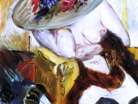 Italian Woman in a Yellow Chair by Lovis Corinth - Hand-Painted Oil Painting on Canvas For Cheap