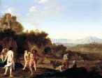 Italianate Landscape with Dancing Figures by Cornelis Van Poelenburgh - Hand-Painted Oil Painting on Canvas For Cheap