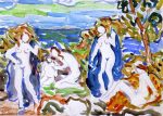 The Bathers by Maurice Prendergast - Hand-Painted Oil Painting on Canvas on Sale