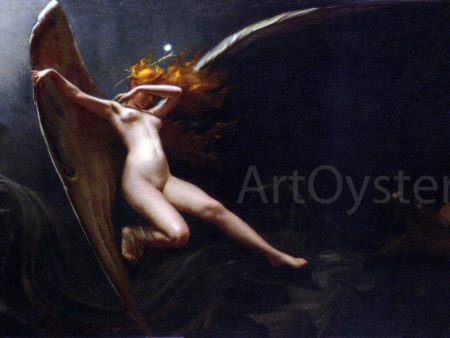 A Fairy Under Starry Skies by Luis Ricardo Falero - Hand-Painted Oil Painting on Canvas Discount