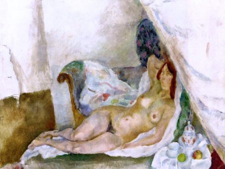 Nude with Drapery by Jules Pascin - Hand-Painted Oil Painting on Canvas Online Sale