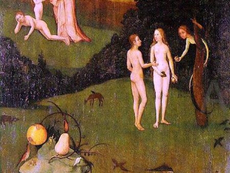 Haywain, left wing of the triptych by Hieronymus Bosch - Hand-Painted Oil Painting on Canvas For Sale