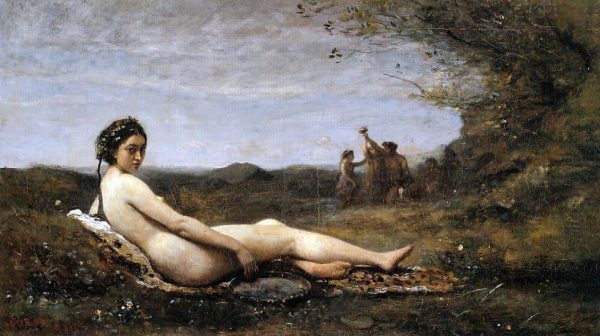 Repose by Jean-Baptiste-Camille Corot - Hand-Painted Oil Painting on Canvas Online