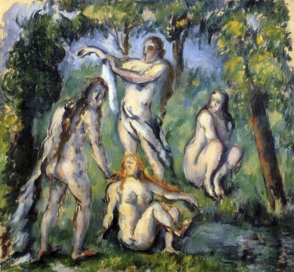 Four Bathers by Paul Cezanne - Hand-Painted Oil Painting on Canvas Fashion