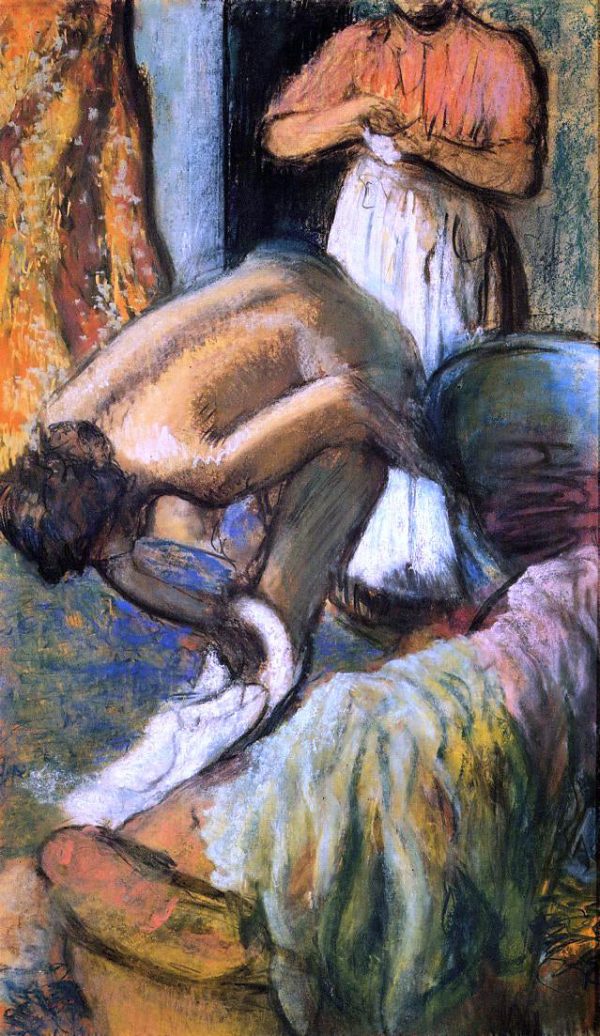 Breakfast after the Bath by Edgar Degas - Hand-Painted Oil Painting on Canvas on Sale