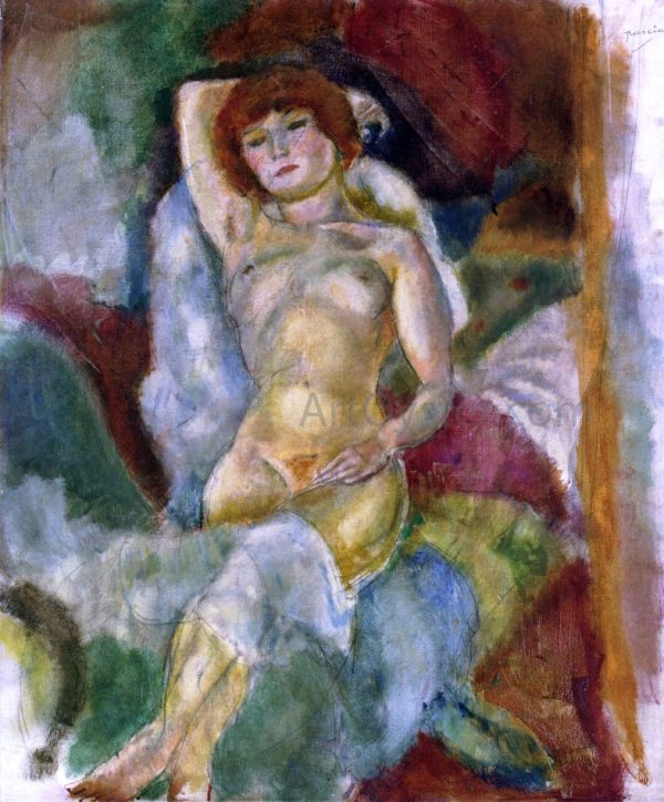 Nude, Arm Raised by Jules Pascin - Hand-Painted Oil Painting on Canvas Online Sale