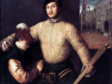 A Ballplayer and His Page by Francesco Beccaruzzi - Hand-Painted Oil Painting on Canvas Fashion