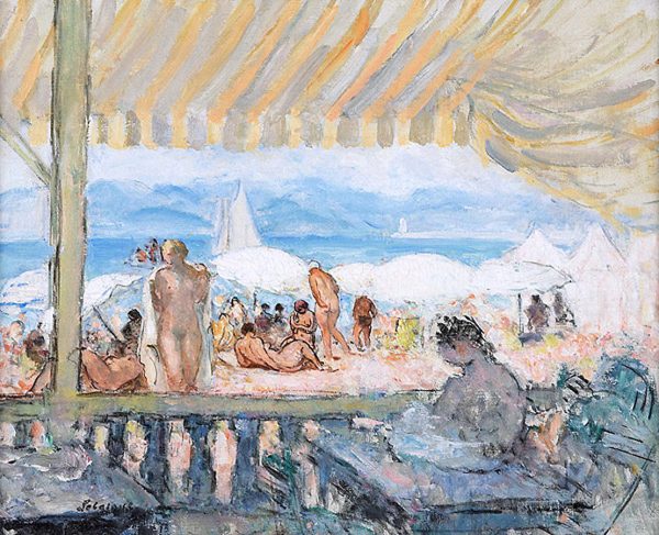 The Bar at the Beach by Henri Lebasque - Hand-Painted Oil Painting on Canvas Cheap