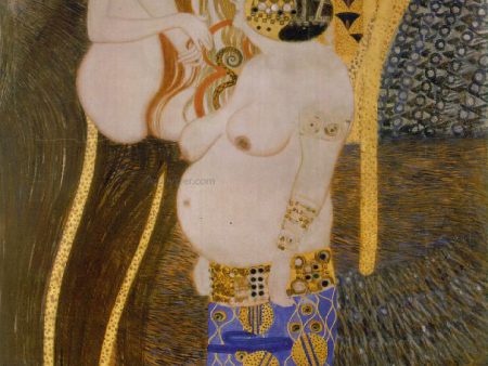 A Beethovan Frieze Detail by Gustav Klimt - Hand-Painted Oil Painting on Canvas Online now