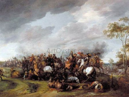 A Cavalry Engagement by Pieter Snayers - Hand-Painted Oil Painting on Canvas on Sale