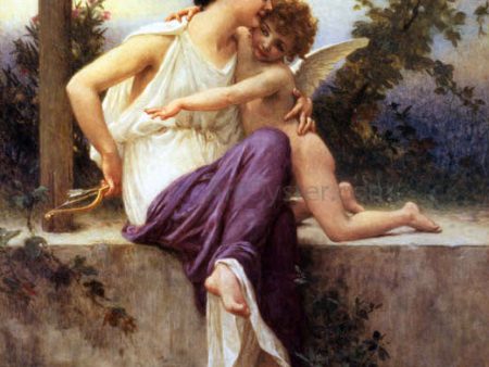 A Scene of Cupid Disarmed by Guillaume Seignac - Hand-Painted Oil Painting on Canvas For Sale