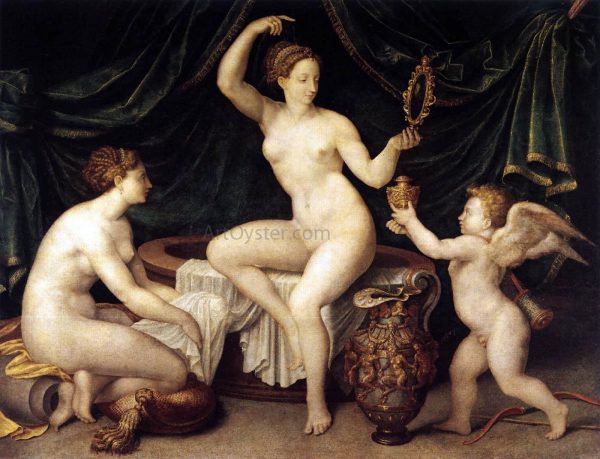 Venus at Her Toilet by Masters of the Fontainebleau School - Hand-Painted Oil Painting on Canvas Online Sale