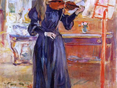 A Girl Studying the Violin by Berthe Morisot - Hand-Painted Oil Painting on Canvas Online