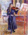 A Girl Studying the Violin by Berthe Morisot - Hand-Painted Oil Painting on Canvas Online