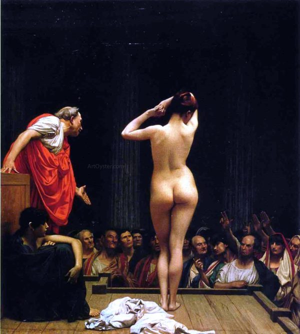 Selling Slaves in Rome by Jean-Leon Gerome - Hand-Painted Oil Painting on Canvas on Sale