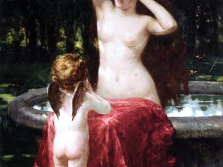 Sylvan Toilette by James Carroll Beckwith - Hand-Painted Oil Painting on Canvas on Sale