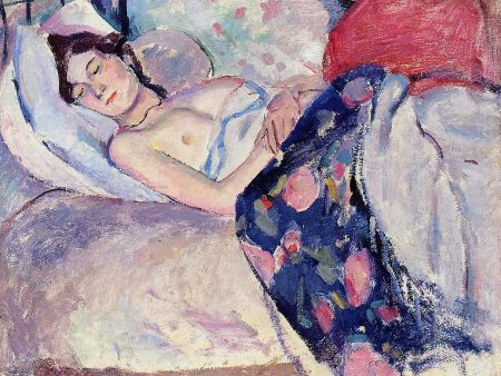 Sleeping Woman by Jules Pascin - Hand-Painted Oil Painting on Canvas Discount