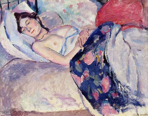 Sleeping Woman by Jules Pascin - Hand-Painted Oil Painting on Canvas Discount