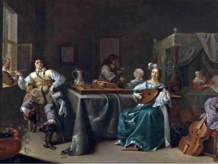 A Merry Company in an Interior by Jacob Duck - Hand-Painted Oil Painting on Canvas Online now