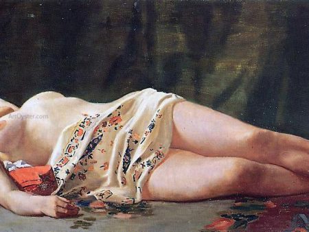 Reclining Nude by Jean Frederic Bazille - Hand-Painted Oil Painting on Canvas Fashion