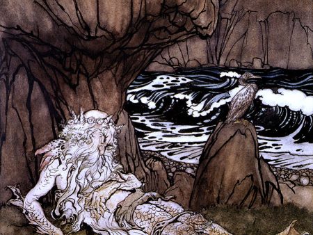 A Crowned Merman by Arthur Rackham - Hand-Painted Oil Painting on Canvas Discount