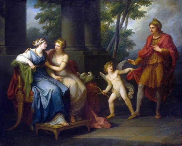 Venus Induces Helen to Fall in Love with Paris by Angelica Kauffmann - Hand-Painted Oil Painting on Canvas For Cheap