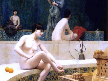 Harem Bathing by Jean-Leon Gerome - Hand-Painted Oil Painting on Canvas Discount