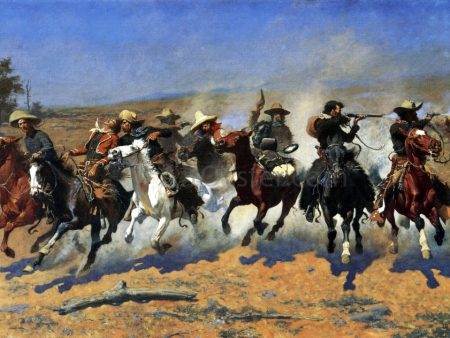 A Dash for the Timber by Frederic Remington - Hand-Painted Oil Painting on Canvas Hot on Sale