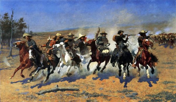 A Dash for the Timber by Frederic Remington - Hand-Painted Oil Painting on Canvas Hot on Sale