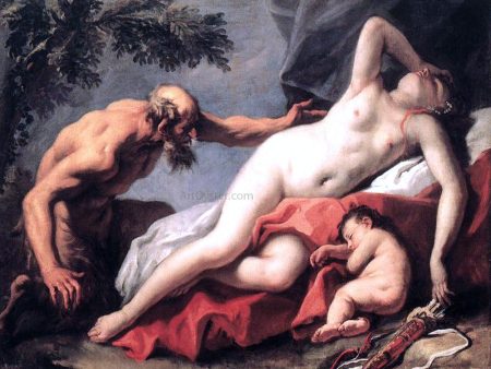 Venus and Satyr by Sebastiano Ricci - Hand-Painted Oil Painting on Canvas Hot on Sale