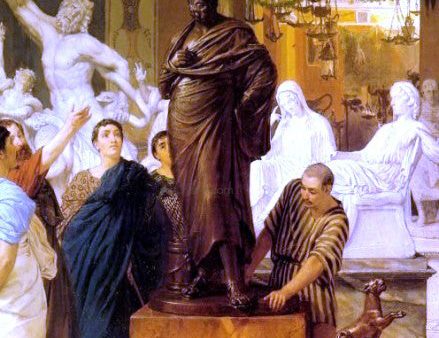 A Sculpture Gallery in Rome at the Time of Agrippa by Sir Lawrence Alma-Tadema - Hand-Painted Oil Painting on Canvas Sale