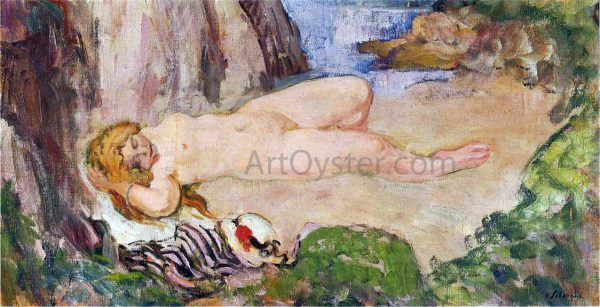 Nude in a Landscape by Henri Lebasque - Hand-Painted Oil Painting on Canvas on Sale